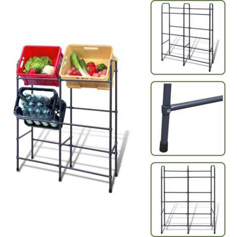 Estantería de acero - vidaXL Estantería para 6 cajas acero - Estantería para bebidas
