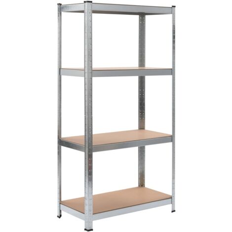 Estantería de acero y MDF 80x40x160 cm plateado vidaXL