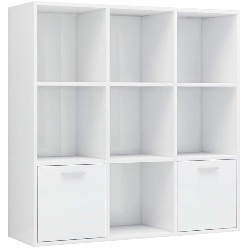 

vidaXL Estantería de Aglomerado 98x30x98 cm Blanco Brillante - Blanco