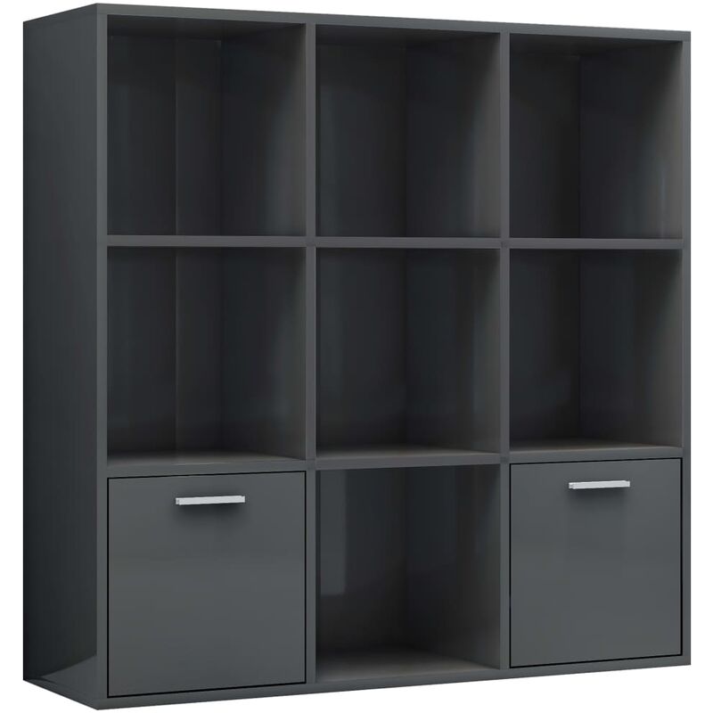 

vidaXL Estantería de Aglomerado 98x30x98 cm Gris Brillante - Gris