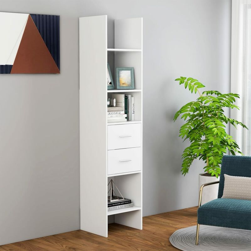 

Estantería de aglomerado blanco 40x35x180 cm