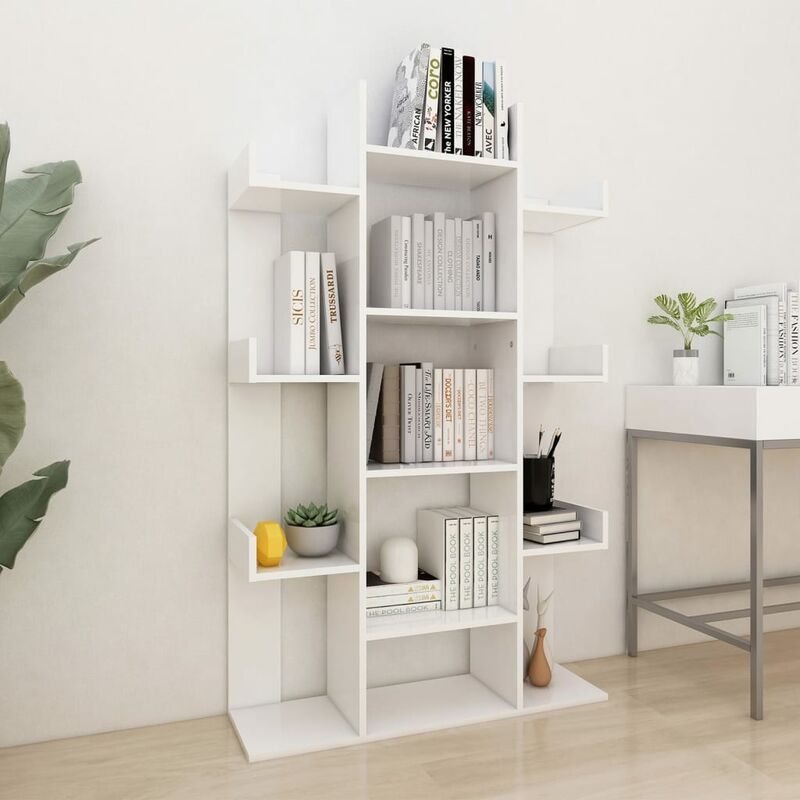 

Bh Design - Estantería de aglomerado blanco 86x25,5x140 cm