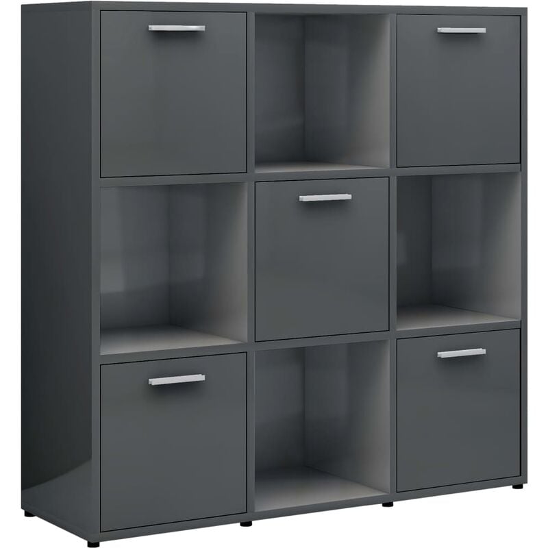 

vidaXL Estantería de Aglomerado 90x30x90 cm Gris Brillante - Gris