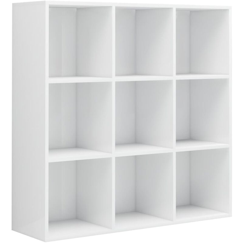 

vidaXL Estantería de Aglomerado 98x30x98 cm Blanco Brillante - Blanco