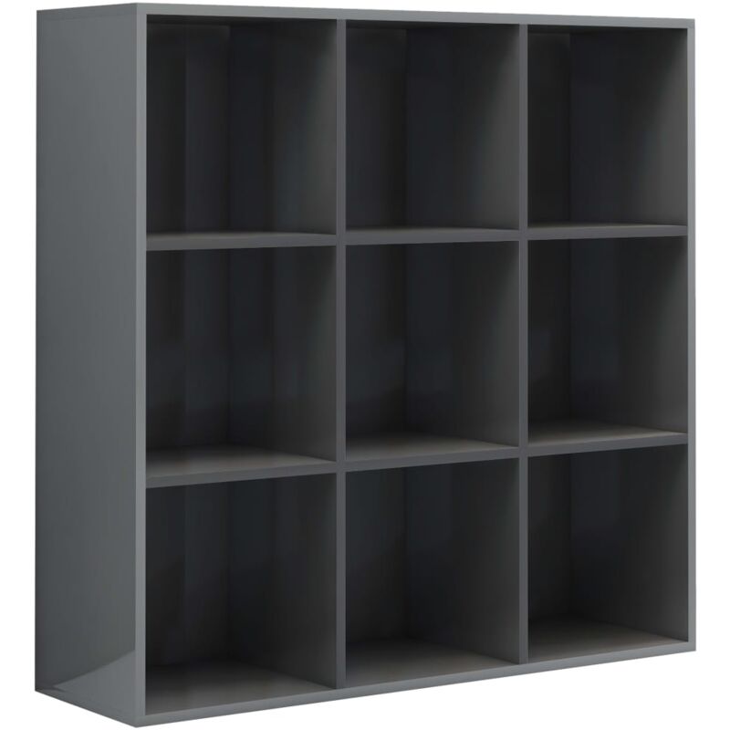 

vidaXL Estantería de Aglomerado 98x30x98 cm Gris con Brillo - Gris