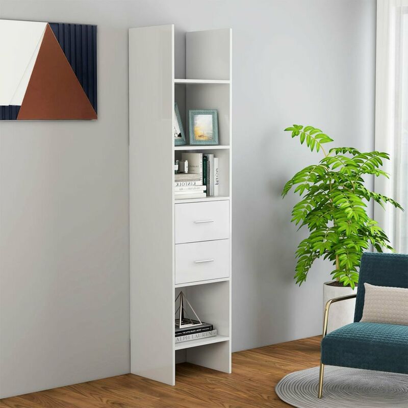 

Estanteria de aglomerado blanco brillante 40x35x180 cm