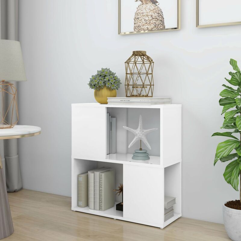 

Estantería de aglomerado blanco brillante 60x24x63 cm