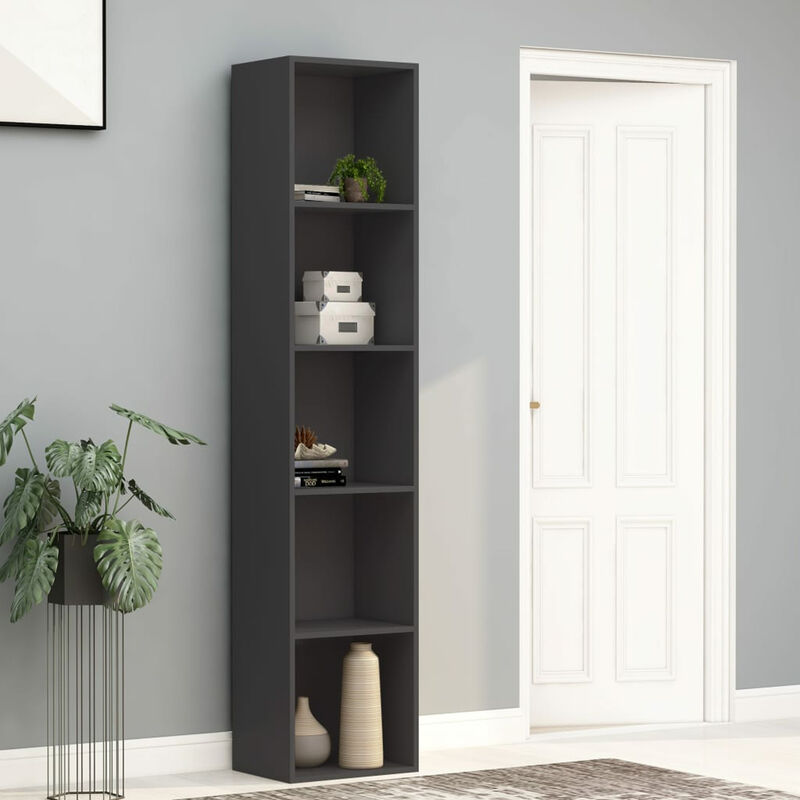 

Estanteria de aglomerado gris 40x30x189 cm