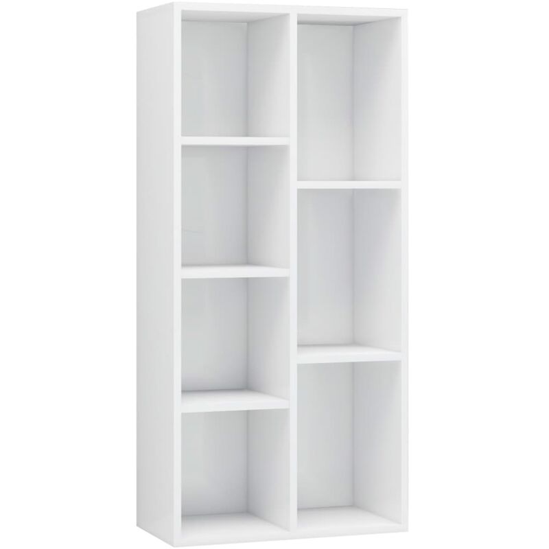 

vidaXL Estantería de Aglomerado 50x25x106 cm Blanco Brillante - Blanco