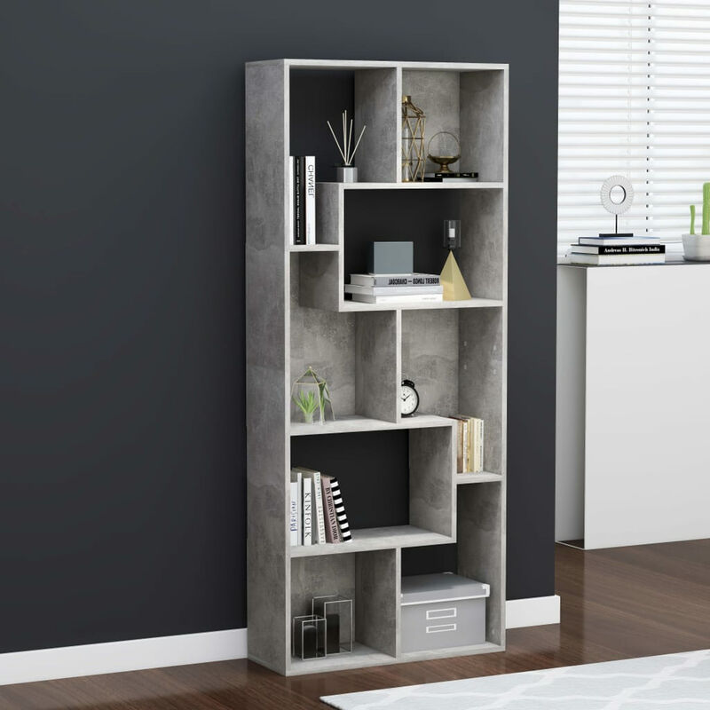 

Estanteria de aglomerado gris hormigon 67x24x161 cm