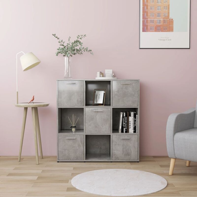 

Estantería de aglomerado gris hormigón 90x30x90 cm
