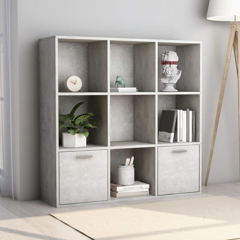 

Estantería de aglomerado gris hormigón 98x30x98 cm