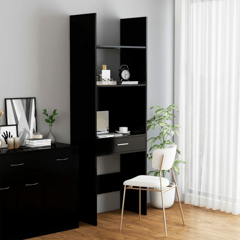 

Estantería de aglomerado negro 60x35x180 cm
