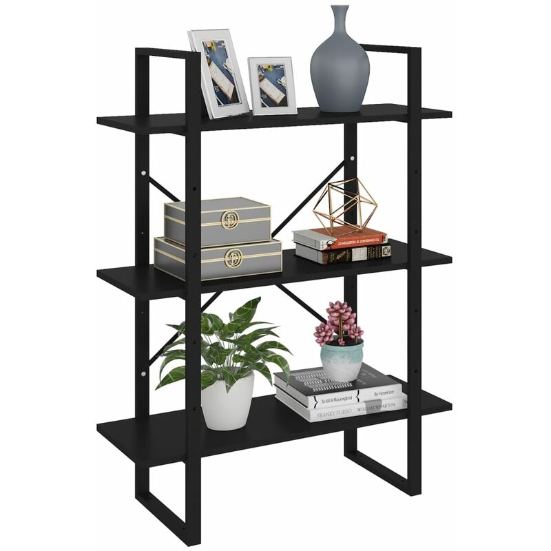 

Estantería de aglomerado negro 80x30x105 cm