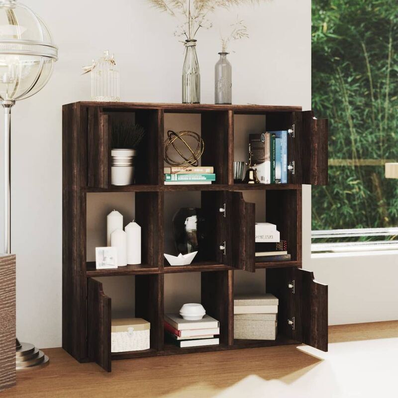 

Bh Design - Estantería de aglomerado roble ahumado 88,5x27,5x88 cm