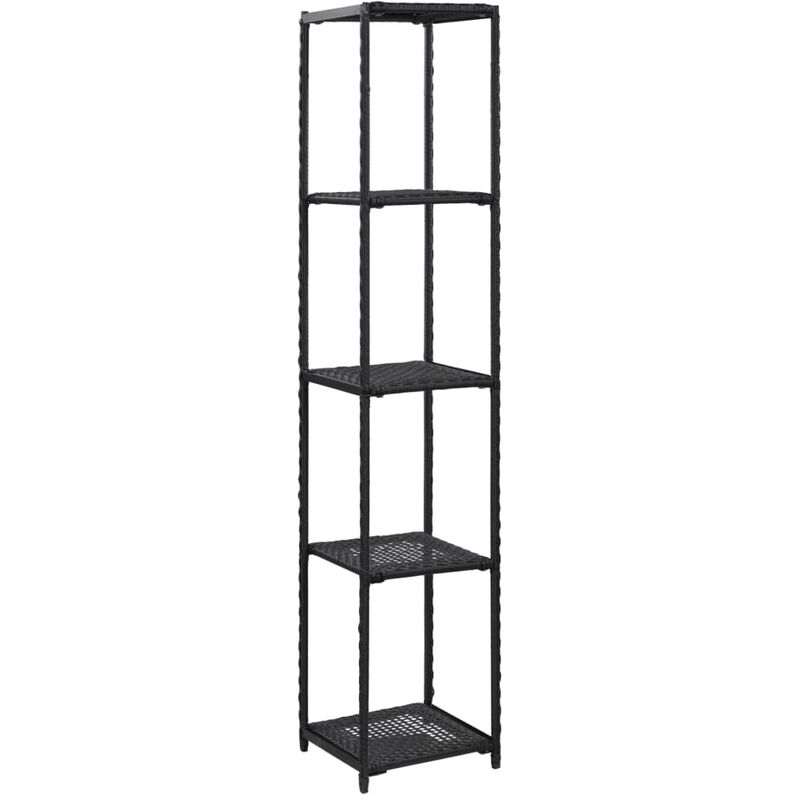 

Estantería de almacenaje ratán sintético negro 30x30x150 cm