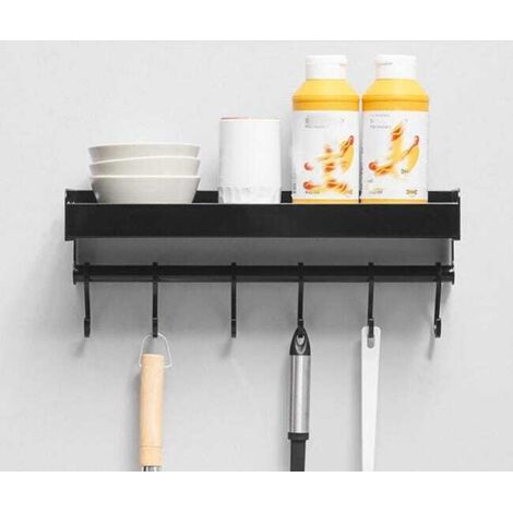 Estantería de almacenamiento de cocina sin necesidad de taladrar, estante de almacenamiento de aluminio para montaje en pared.