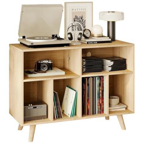 Estantería de almacenamiento para tocadiscos, expositor para plantas, mueble organizador abierto para el hogar
