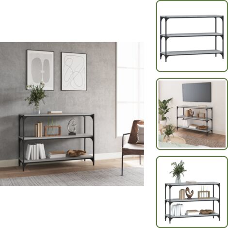 Estantería de almacenamiento - vidaXL Estantería contrachapada y acero gris Sonoma 100x33x70,5 cm - Estantería para TV
