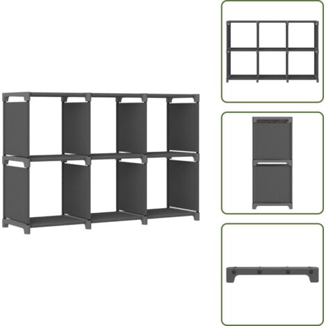 Estantería de almacenamiento - vidaXL Estantería de 6 cubos de tela gris 103x30x72,5 cm - Estantería moderna