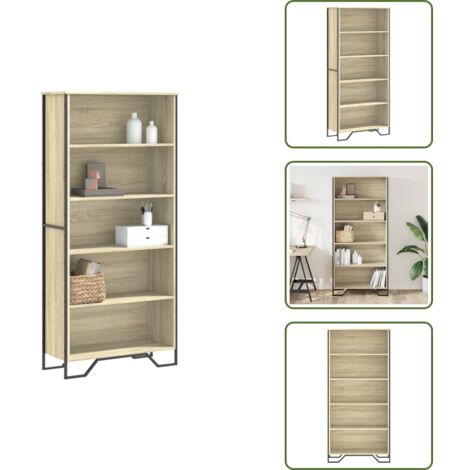 Estantería de almacenamiento - vidaXL Estantería madera de ingeniería color roble Sonoma 80x31x169 cm - Estantería de madera de ingeniería