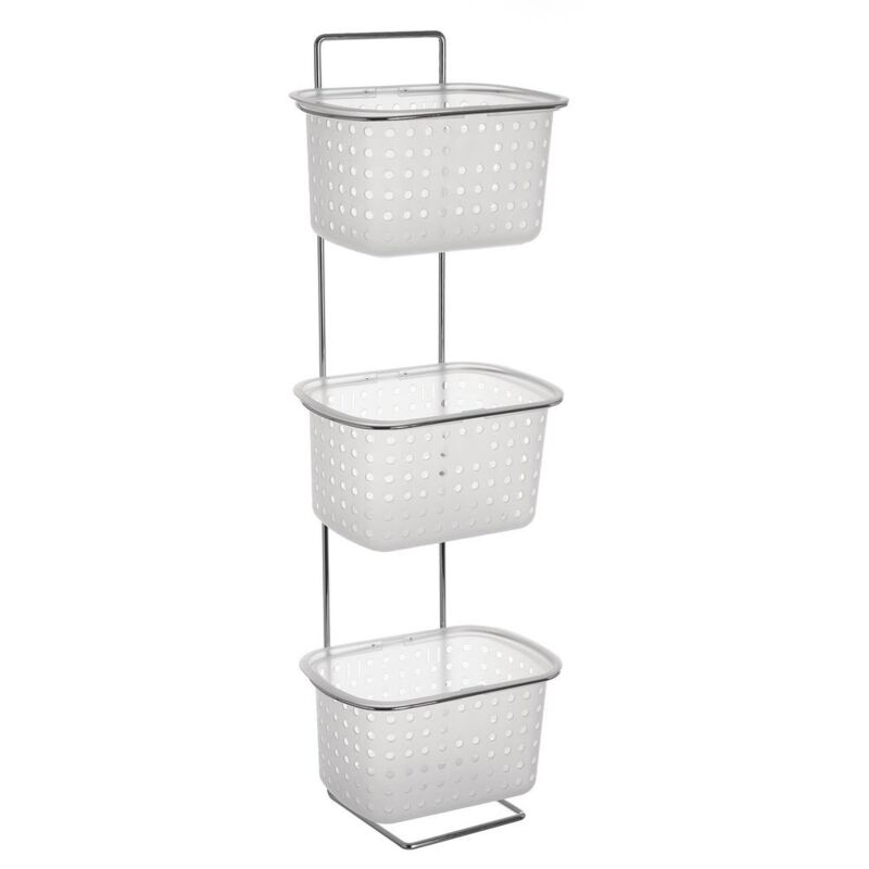 

Lolahome - Estantería de Baño con 3 cestas de metal y PVC plateada de 29x20x87 cm