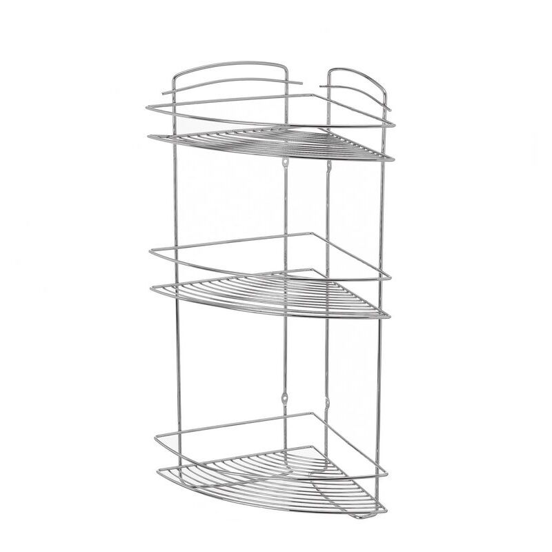

Lolahome - Estantería de Baño con 3 estantes de metal plateada de 22x22x53 cm