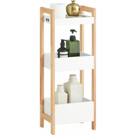 HOMCOM Armario de Almacenamiento Cajonera Multifuncional Gabinete Mueble  Organizador de Almacenaje para Cocina Comedor Salón Dormitorio Baño 3  Cajones 29.8x29.8x68.5cm