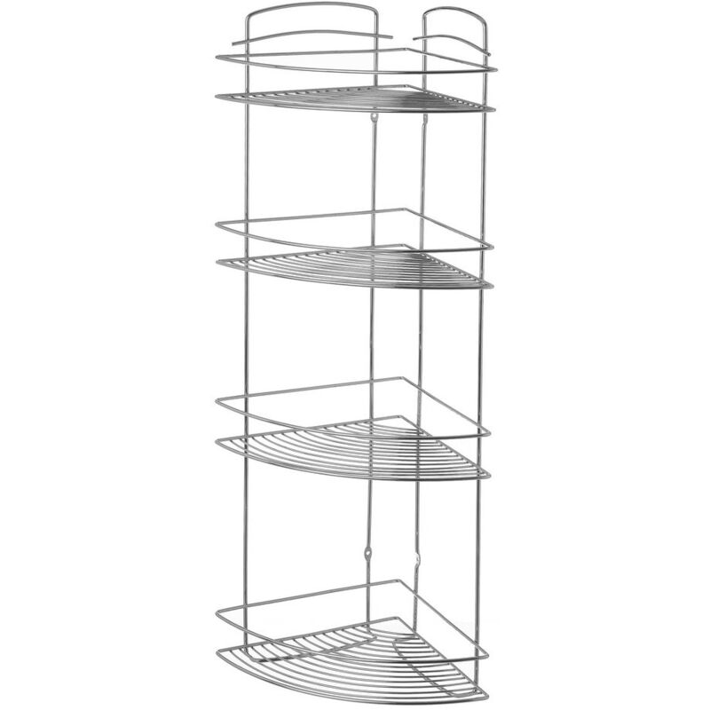 

Lolahome - Estantería de Baño con 4 estantes de metal plateada de 22x22x72 cm