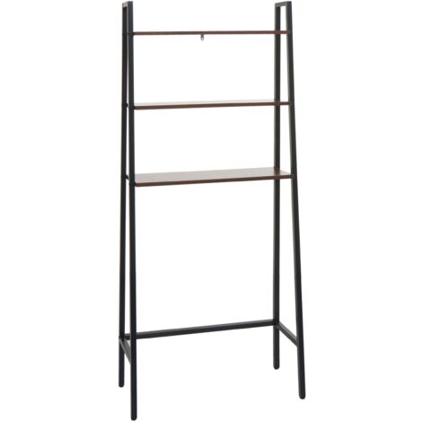 Estantería de baño independiente para almacenaje lavadora escalera industrial de metal y madera 155x64x25 cm 040008692