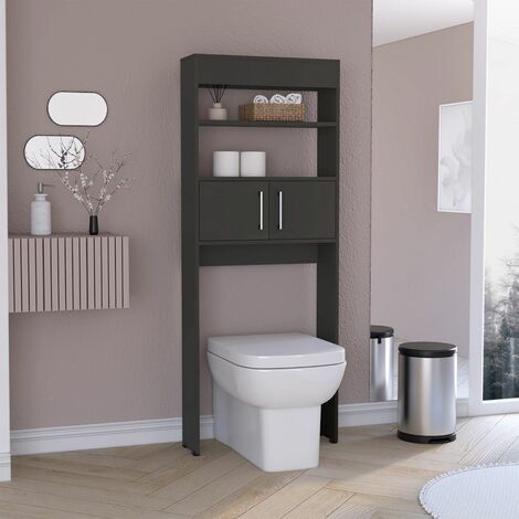 TUHOME CONCEPT Estanteria de Baño Sobre Inodoro Madrid, con dos puertas y estantes