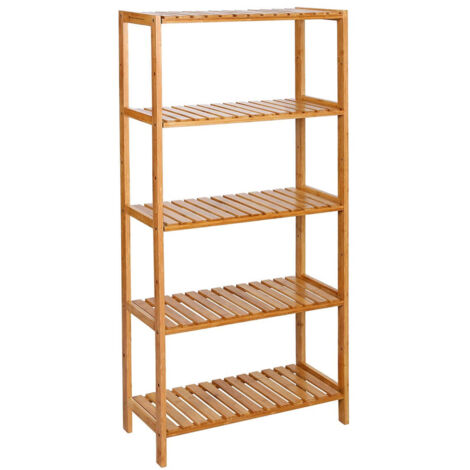 Estantería de baño zapatero librería para entrada baño salón pasillo entrada dimensiones 130 x 60 x 26 cm bambú 120005749
