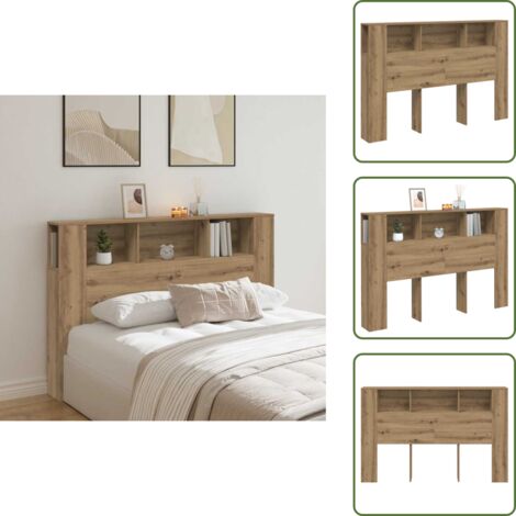 Estantería de cama - vidaXL Cabecero de cama roble artesanal 160x18,5x103,5 cm madera de ingeniería - Cabecero de cama roble