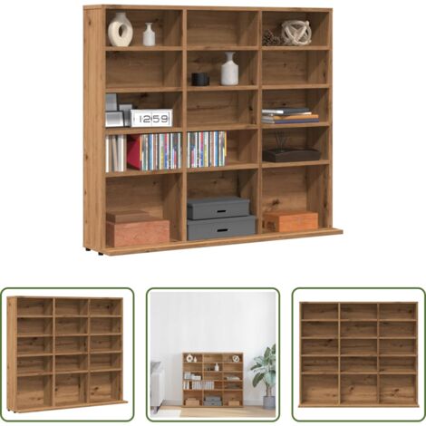 Estantería de CD -  Mueble de CD madera de ingeniería roble artisan 100x23x89,5 cm