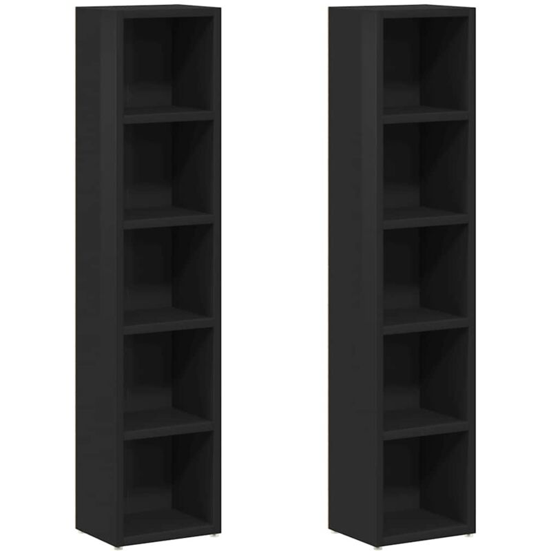 

Estantería de CDs 2 Unidades Aglomerado 21x16x93,5 cm Negro Brillo - Negro - Vidaxl