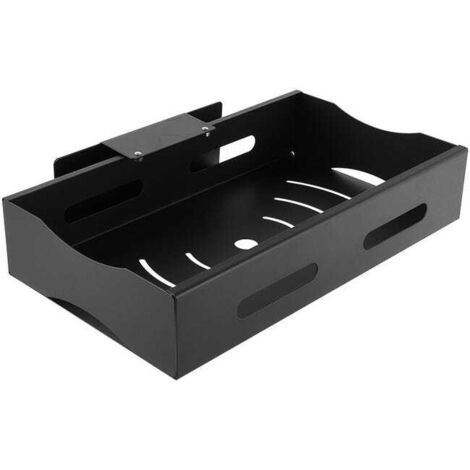 Estantería de cocina bajo el fregadero, estante deslizante de pared sin taladrar, cesta deslizante bajo la encimera de la cocina, cesta grande negra