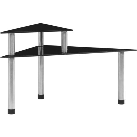 Estantería de cocina vidrio templado negro 49,5x35x26 cm
