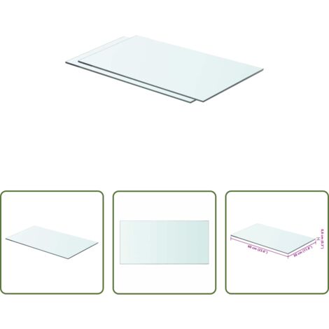Estantería de cristal -  Estantes 2 unidades panel de vidrio transparente 60x30 cm