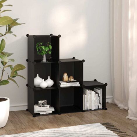 Estantería de cubos con 6 compartimentos negro PP vidaXL