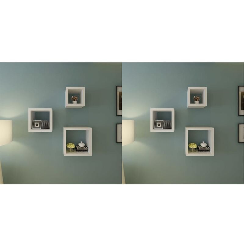 

Estantería de cubos para pared 6 unidades blanco
