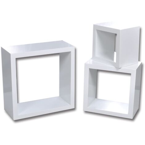 Estantería de cubos para pared 6 unidades blanco vidaXL - Blanco