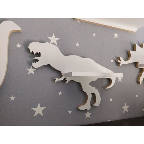 Estantería de dinosaurios y tiranosaurios