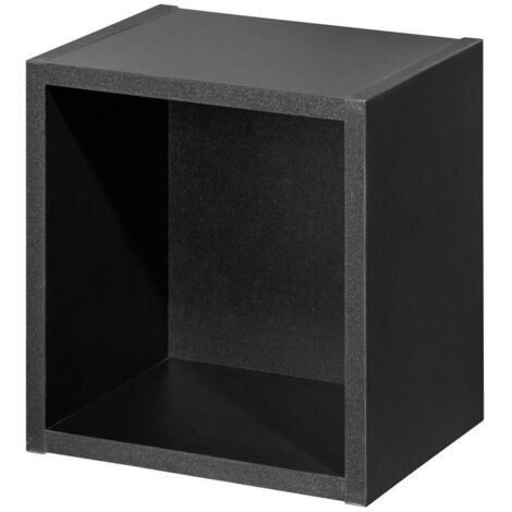 Estantería de diseño atemporal para salón dormitorio baño mueble de almacenaje de pared 27 x 25 x 21 cm color negro 030011237