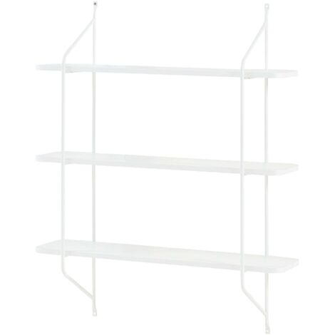 Estantería de diseño atemporal para salón/dormitorio mueble de almacenaje de pared 100 x 80 x 21 cm blanco 030011304