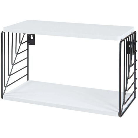 Estantería de diseño atemporal para salón/dormitorio mueble de almacenaje de pared 39 x 18 x 23 cm blanco 030011261
