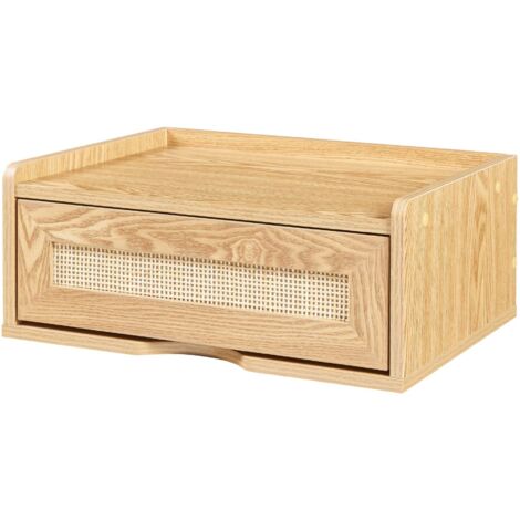 Estantería de diseño atemporal para salón/dormitorio mueble de almacenaje de pared 40 x 30 x 17 cm efecto roble con aspecto de ratán 030011259