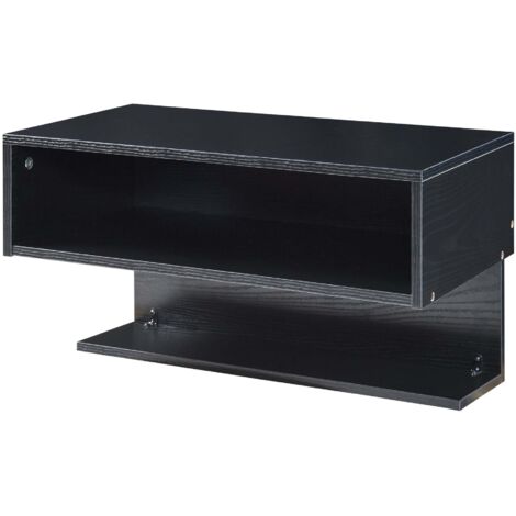 Estantería de diseño atemporal para salón/dormitorio mueble de almacenaje de pared 57 x 30 x 32 cm color negro 030011243