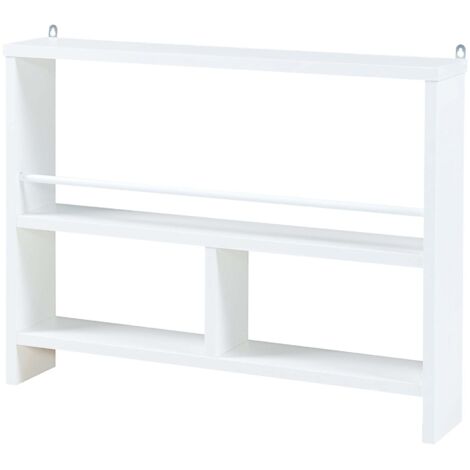 Estantería de diseño atemporal para salón/dormitorio mueble de almacenaje de pared 60 x 11 x 45 cm blanco 030011267