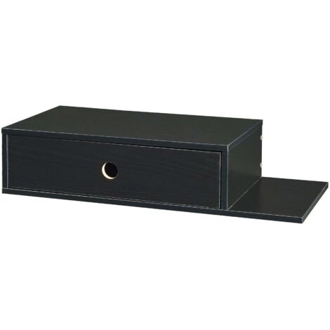 Estantería de diseño atemporal para salón/dormitorio mueble de almacenaje de pared 65 x 30 x 15 cm tablero de partículas negro 030011280