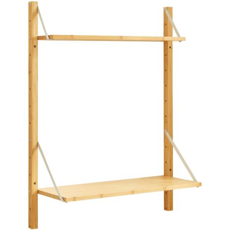 Estantería de diseño atemporal para salón/dormitorio mueble de almacenaje de pared 85 x 65 x 25 cm bambú natural 030011296